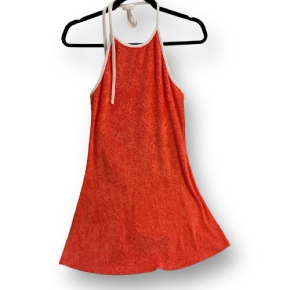 Pink Lily Reese mini dress NWT swim coverup skort Orange terrycloth size S small